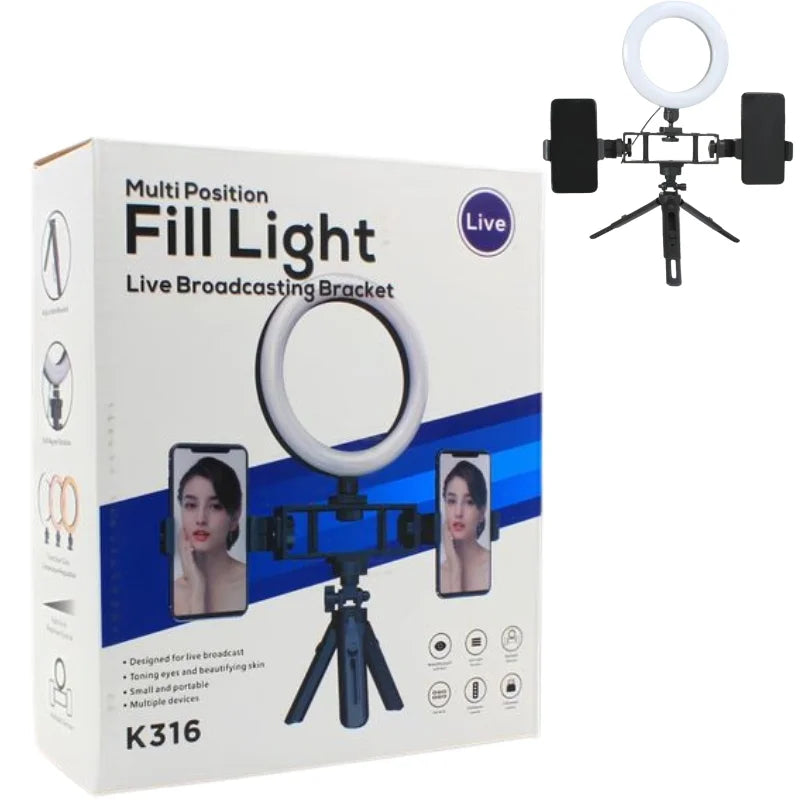 6-Inch Multi-Color Ring Light with Tripod Stand (3 Light Modes)