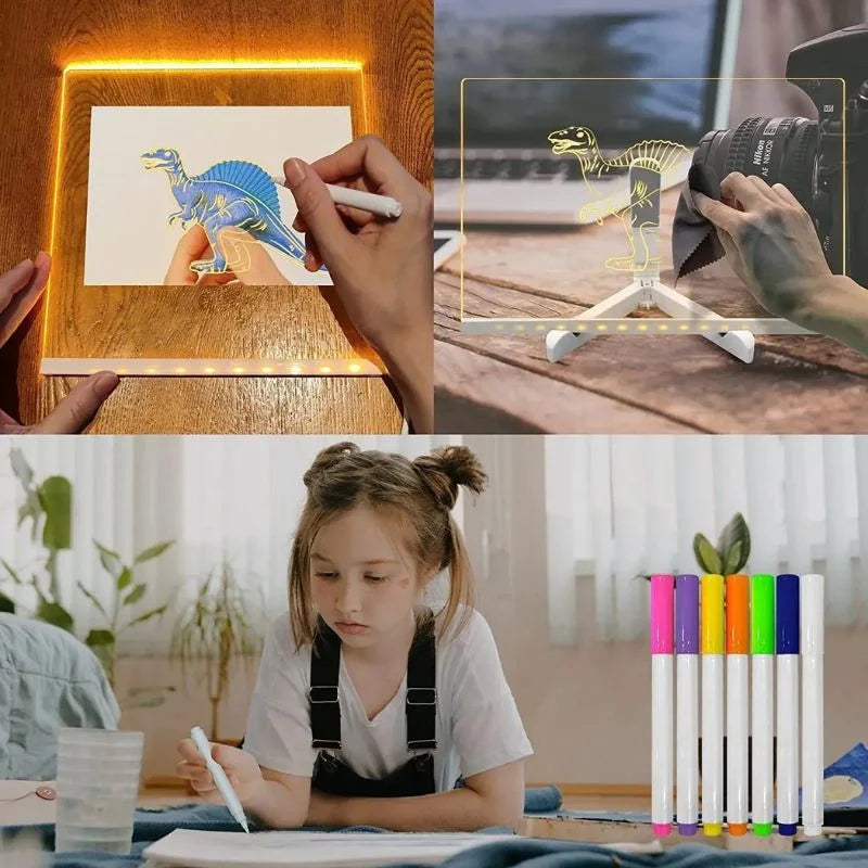 7-Color LED Acrylic Writing Board – Reusable Message Board
